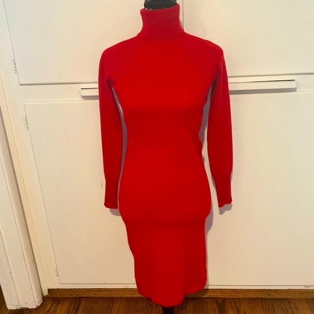 Super soft cashmere dress from Neiman marcus, stylish, soft, warm and red:)